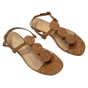 Jack Rogers Womens Worth Sandals Cork Circles T strap Flats 7M